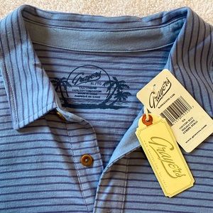 Grayers mens XL polo - worn once - light blue with dark blue stripes